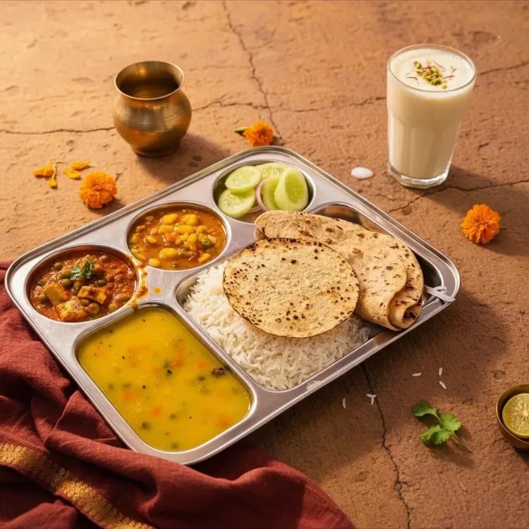 Full thali, Banarasi Swad, restyled by Pleny