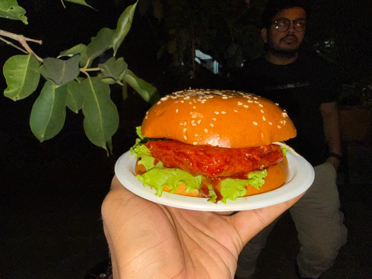Loaded chicken burger Before