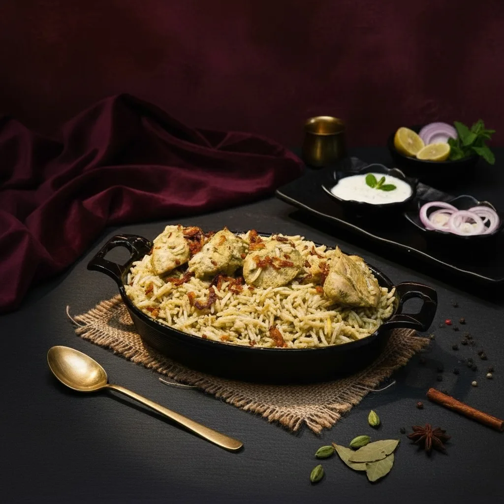 Chicken afghani biryani After