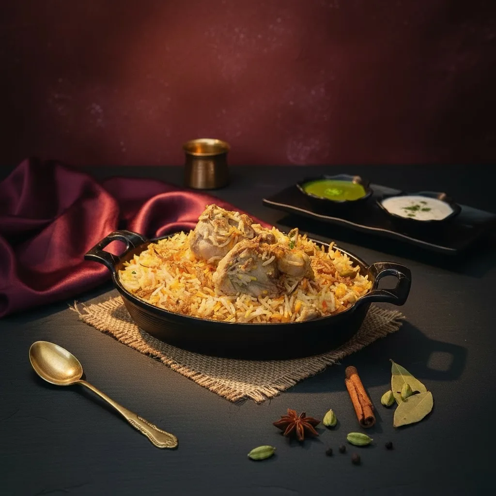 Chicken yakhni biryani After