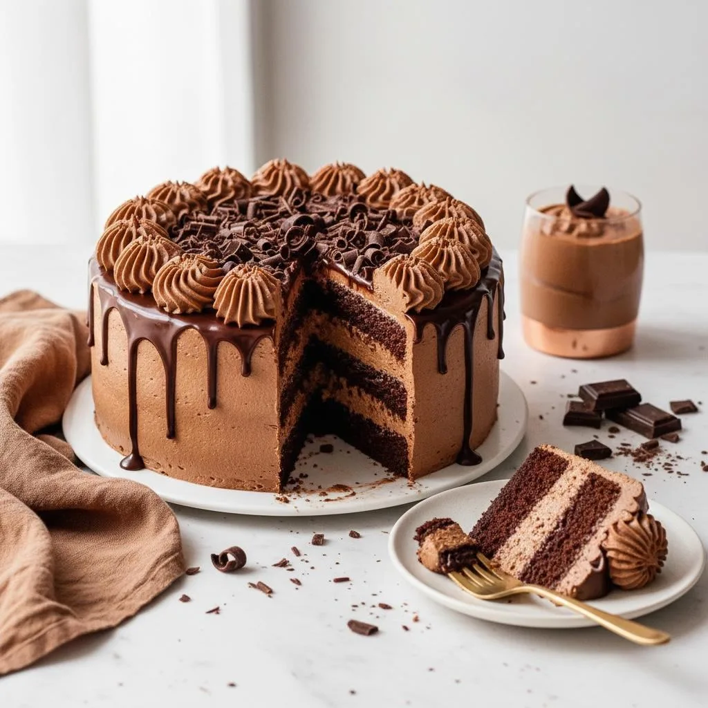 Chocolate cream cake After