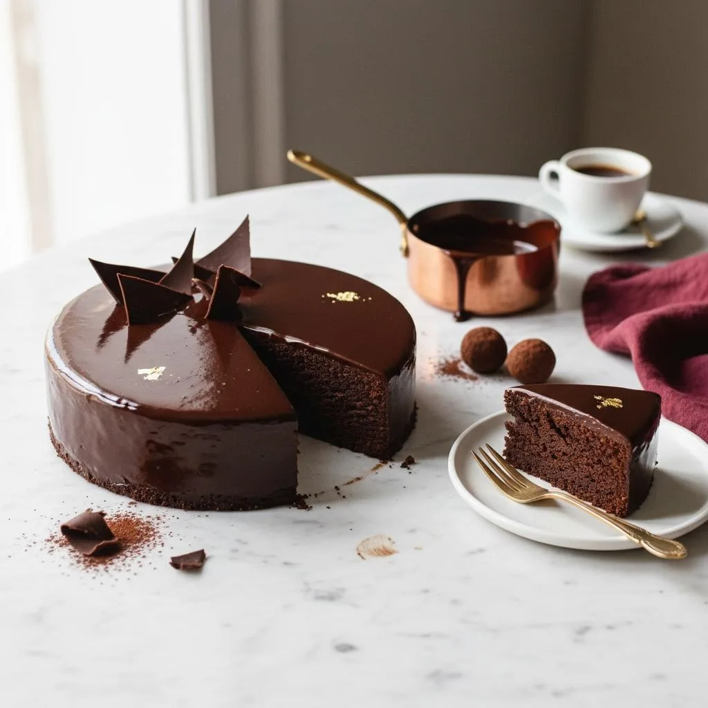 Chocolate truffle cake After