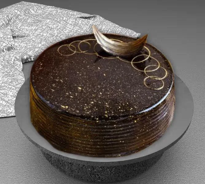 Chocolate truffle cake Before