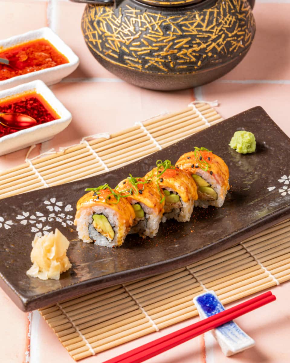 Bold editorial Pan-Asian fine-dining, dish photographed in this style