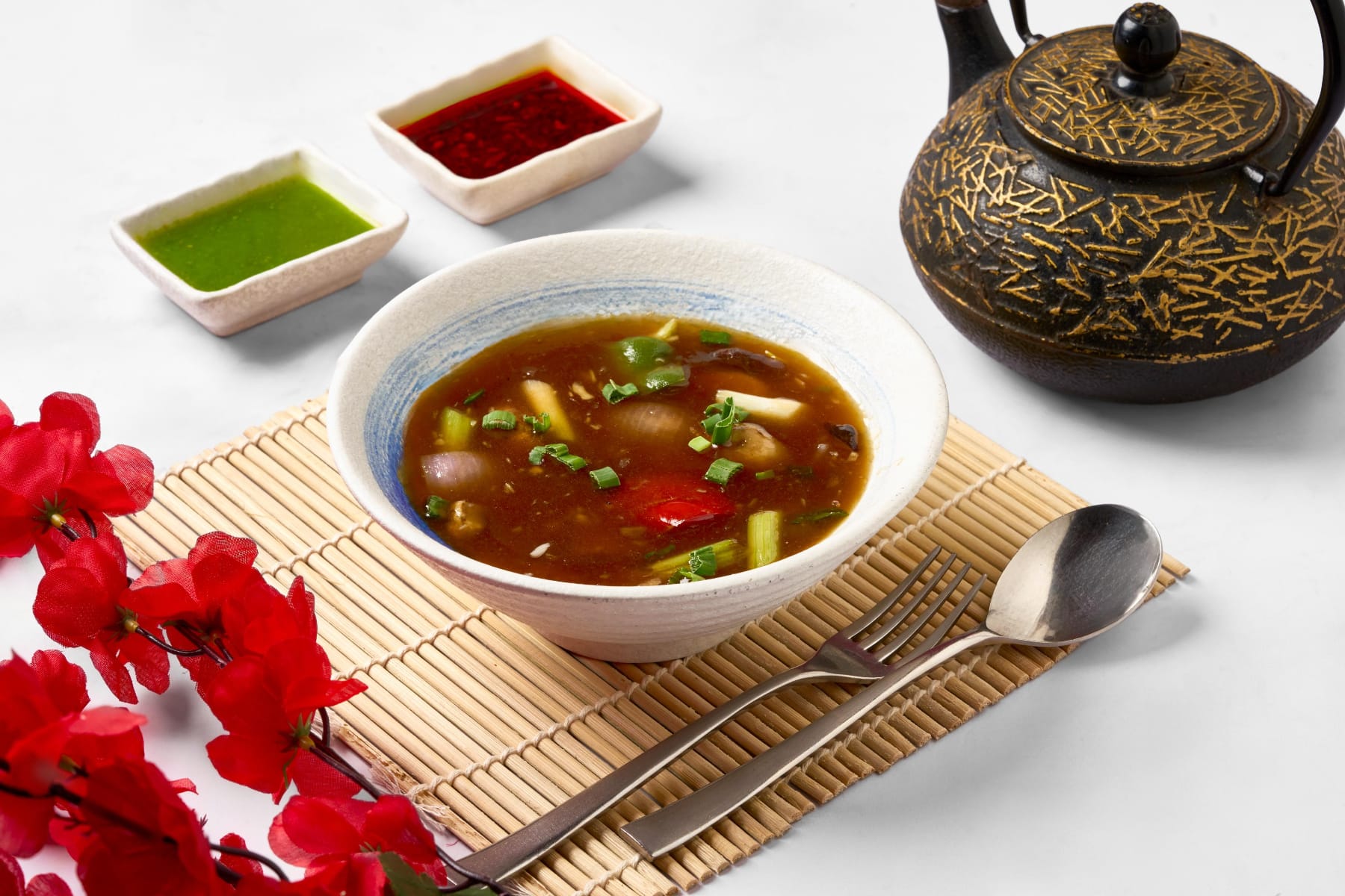Bold editorial Pan-Asian fine-dining, supporting dish in this style