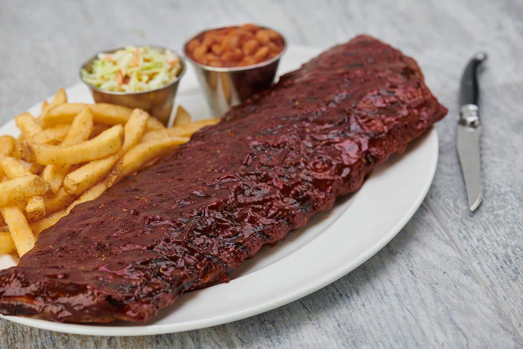 Bold casual American grill diner, supporting dish in this style