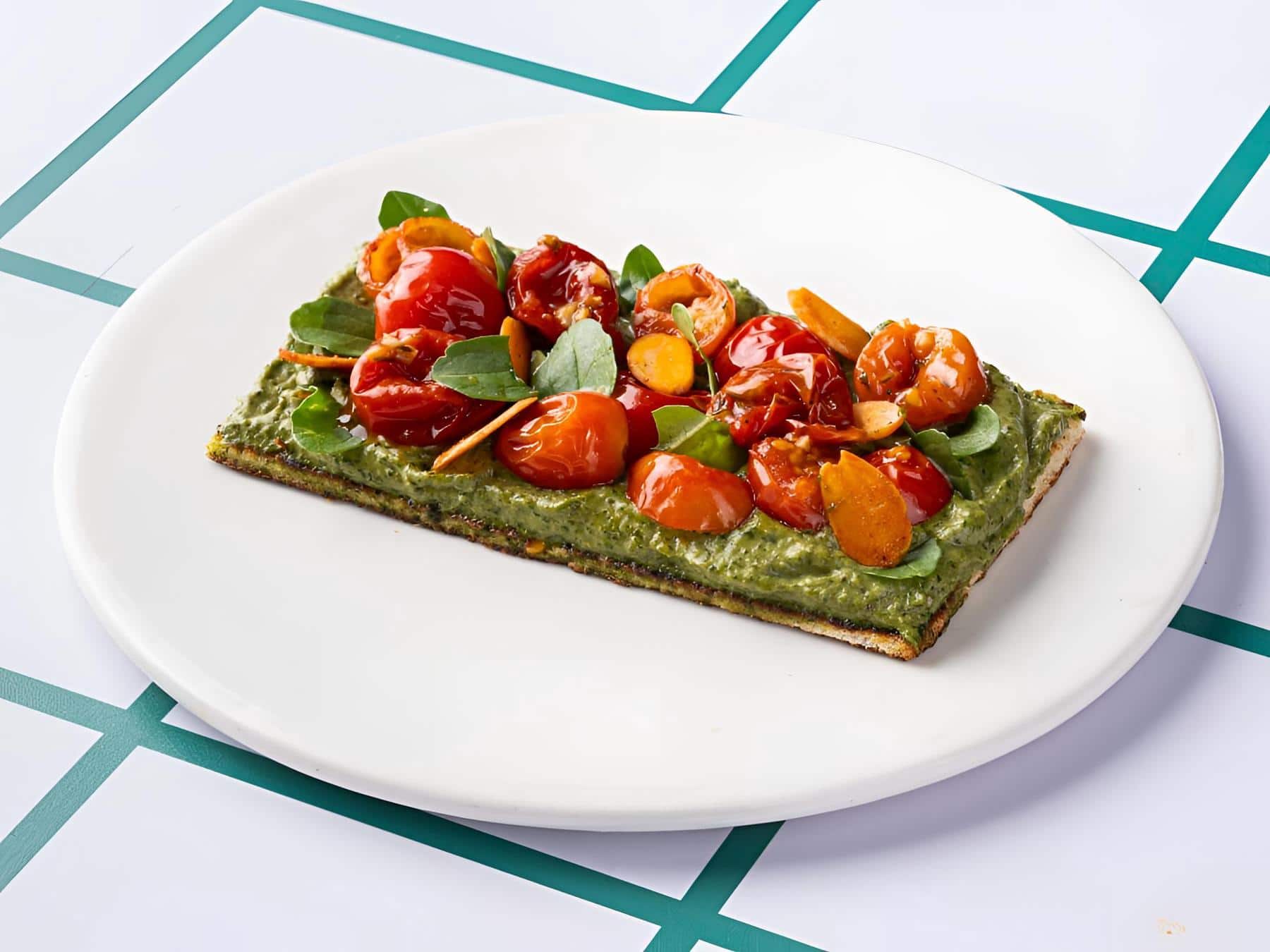 Bright modern healthy cafe, supporting dish in this style
