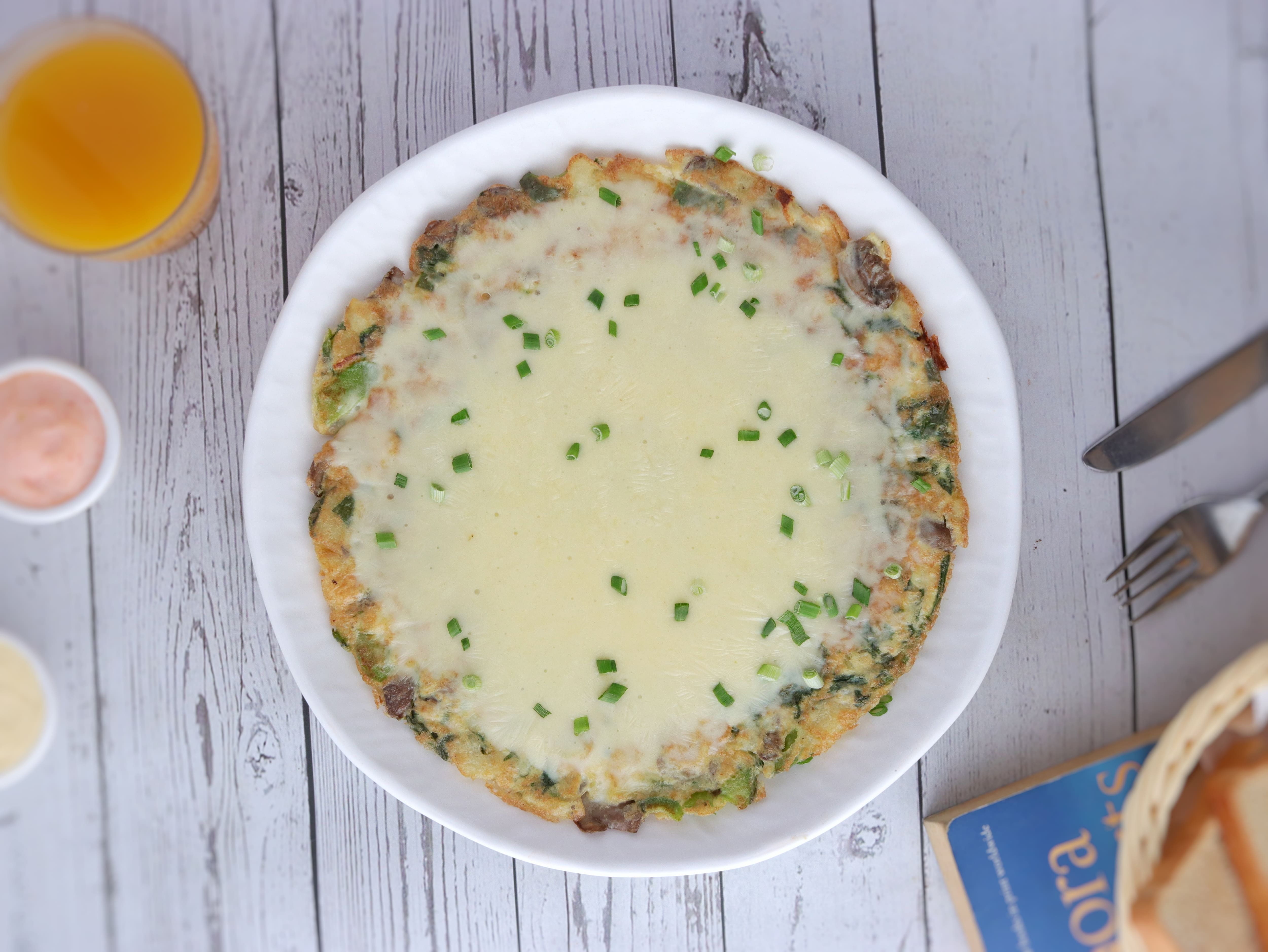 Cozy playful all-day breakfast cafe, supporting dish in this style
