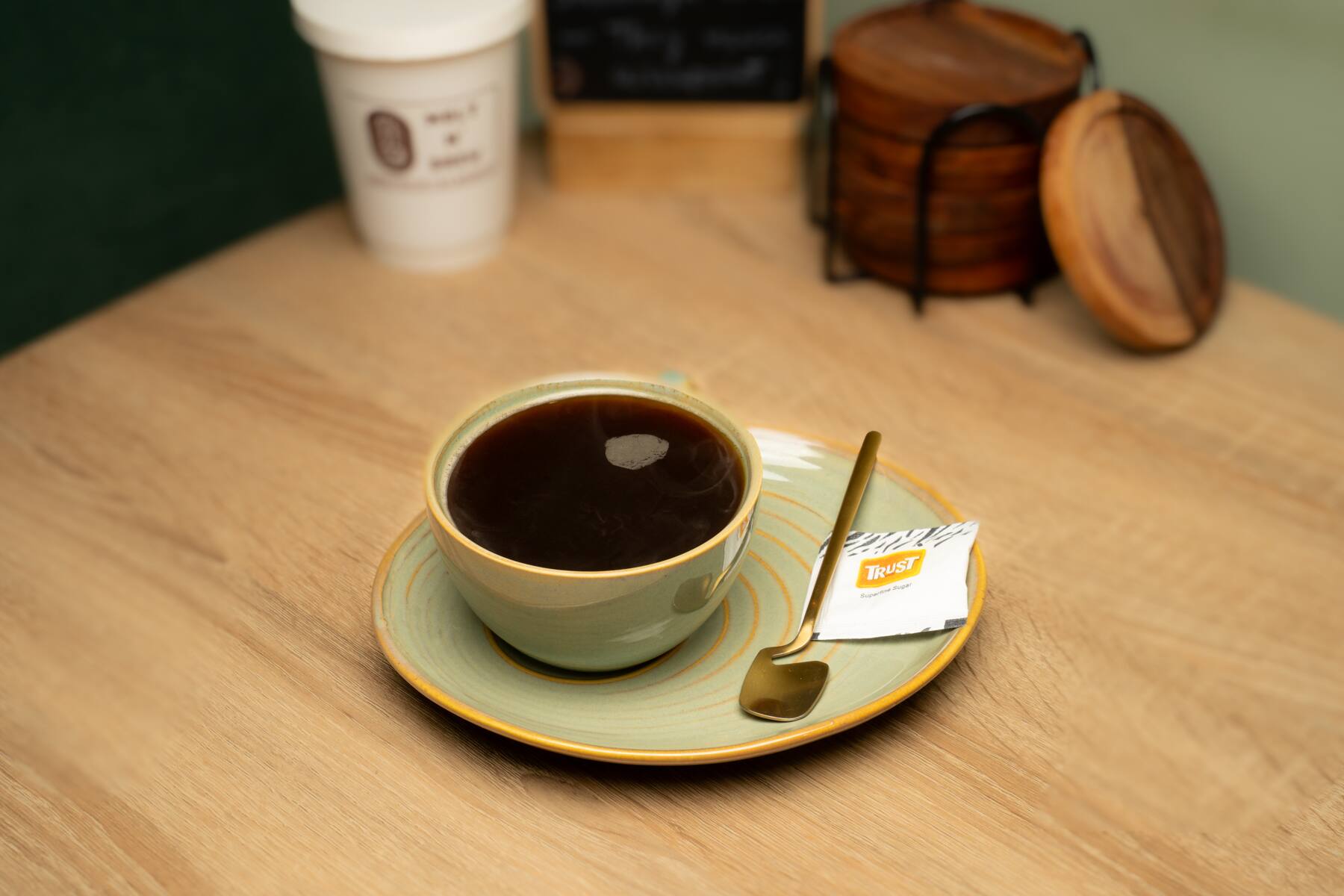 Refined specialty coffee bar, supporting dish in this style