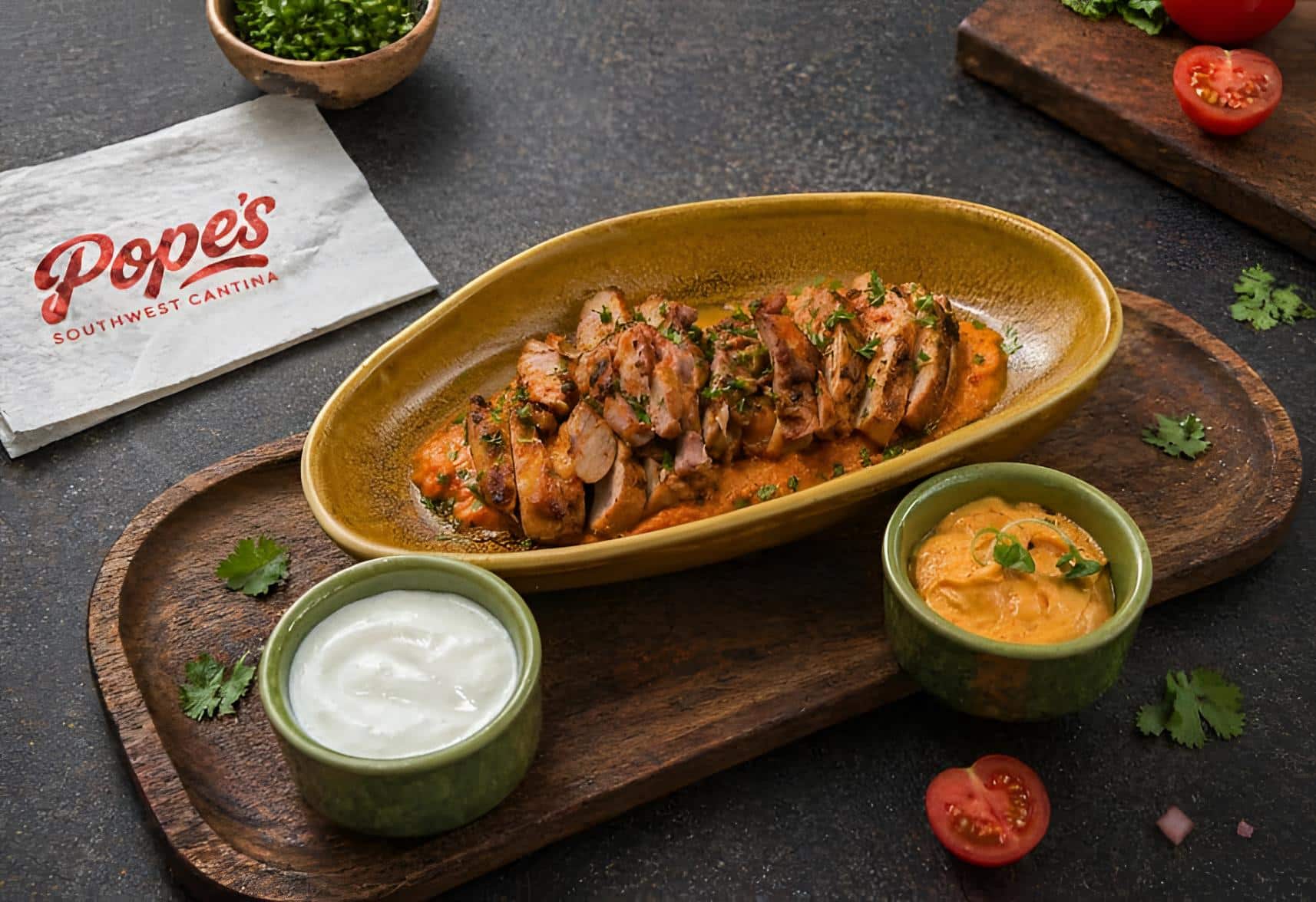Vibrant Southwest cantina, supporting dish in this style