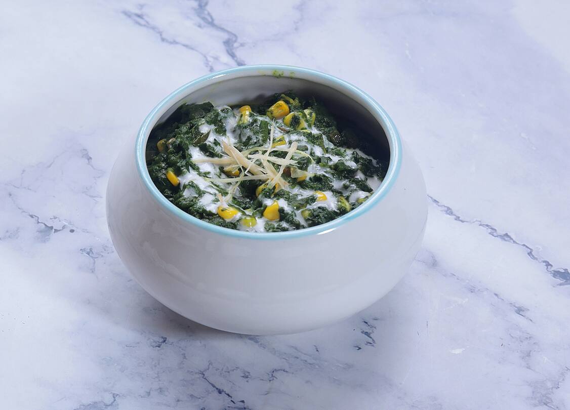 Restrained luxury hotel fine dining, supporting dish in this style