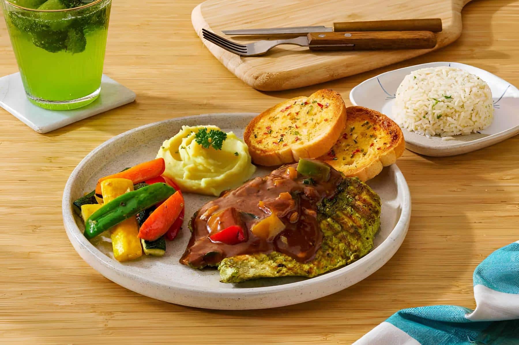 Bright, supporting dish in this style